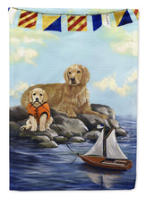 Load image into Gallery viewer, Golden Retriever Retreat Flag Canvas House Size PPP3100CHF