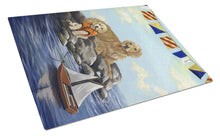 Load image into Gallery viewer, Golden Retriever Retreat Glass Cutting Boards – Durable, Decorative Kitchen Art Large PPP3100LCB