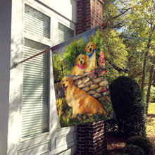 Load image into Gallery viewer, Golden Retriever At the Gate Flag Canvas House Size PPP3101CHF