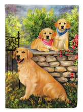 Load image into Gallery viewer, Golden Retriever At the Gate Garden Flag – Decorative Outdoor Yard Flag PPP3101GF