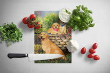 Load image into Gallery viewer, Golden Retriever At the Gate Glass Cutting Boards – Durable, Decorative Kitchen Art Large PPP3101LCB