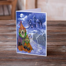Load image into Gallery viewer, Golden Retriever Halloween Greeting Cards -  Blank Note Cards – 8-Pack of Artist-Designed Cards with Envelopes