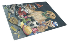 Load image into Gallery viewer, Golden Retriever Toys Glass Cutting Boards – Durable, Decorative Kitchen Art Large PPP3103LCB