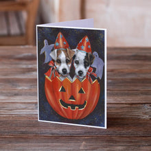 Load image into Gallery viewer, Jack Russell Terrier Halloween Greeting Cards -  Blank Note Cards – 8-Pack of Artist-Designed Cards with Envelopes