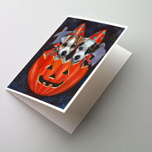Load image into Gallery viewer, Jack Russell Terrier Halloween Greeting Cards -  Blank Note Cards – 8-Pack of Artist-Designed Cards with Envelopes