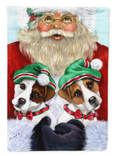 Load image into Gallery viewer, Jack Russell Christmas Santa Garden Flag – Decorative Outdoor Yard Flag PPP3108GF