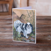 Load image into Gallery viewer, Japanese Chin Greeting Cards -  Blank Note Cards – 8-Pack of Artist-Designed Cards with Envelopes