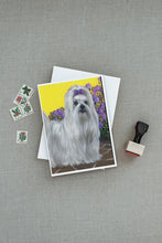 Load image into Gallery viewer, Maltese Patio Princess Greeting Cards -  Blank Note Cards – 8-Pack of Artist-Designed Cards with Envelopes