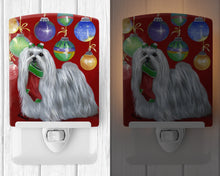 Load image into Gallery viewer, Maltese Christmas Stocking Stuffer Ceramic Night Light PPP3114CNL