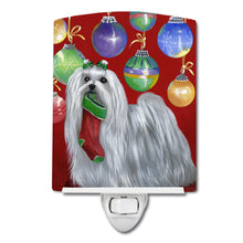 Load image into Gallery viewer, Maltese Christmas Stocking Stuffer Ceramic Night Light PPP3114CNL