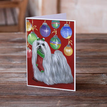 Load image into Gallery viewer, Maltese Christmas Stocking Stuffer Greeting Cards -  Blank Note Cards – 8-Pack of Artist-Designed Cards with Envelopes