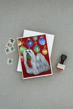 Load image into Gallery viewer, Maltese Christmas Stocking Stuffer Greeting Cards -  Blank Note Cards – 8-Pack of Artist-Designed Cards with Envelopes
