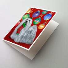 Load image into Gallery viewer, Maltese Christmas Stocking Stuffer Greeting Cards -  Blank Note Cards – 8-Pack of Artist-Designed Cards with Envelopes