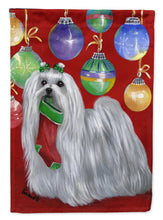 Load image into Gallery viewer, Maltese Christmas Stocking Stuffer Garden Flag – Decorative Outdoor Yard Flag PPP3114GF