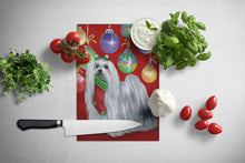 Load image into Gallery viewer, Maltese Christmas Stocking Stuffer Glass Cutting Boards – Durable, Decorative Kitchen Art Large PPP3114LCB