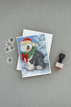 Load image into Gallery viewer, Old English Sheepdog Christmas Greeting Cards -  Blank Note Cards – 8-Pack of Artist-Designed Cards with Envelopes