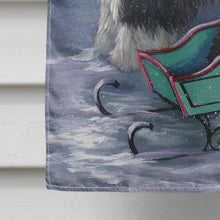 Load image into Gallery viewer, Old English Sheepdog Christmas Snow Flag Canvas House Size PPP3120CHF