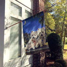 Load image into Gallery viewer, Westie Moonlight Stroll Flag Canvas House Size PPP3122CHF