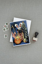 Load image into Gallery viewer, Pug for All Seasons Greeting Cards -  Blank Note Cards – 8-Pack of Artist-Designed Cards with Envelopes