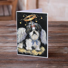 Load image into Gallery viewer, Shih Tzu Christmas Angel Greeting Cards -  Blank Note Cards – 8-Pack of Artist-Designed Cards with Envelopes