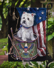 Load image into Gallery viewer, Westie Little Drummer Boy USA Garden Flag – Decorative Outdoor Yard Flag PPP3129GF