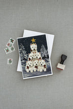 Load image into Gallery viewer, Westie Christmas Family Tree Greeting Cards -  Blank Note Cards – 8-Pack of Artist-Designed Cards with Envelopes