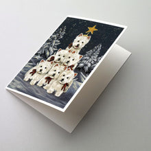 Load image into Gallery viewer, Westie Christmas Family Tree Greeting Cards -  Blank Note Cards – 8-Pack of Artist-Designed Cards with Envelopes