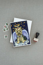 Load image into Gallery viewer, Yorkie Christmas Family Tree Greeting Cards -  Blank Note Cards – 8-Pack of Artist-Designed Cards with Envelopes