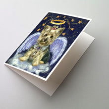 Load image into Gallery viewer, Yorkie Christmas Family Tree Greeting Cards -  Blank Note Cards – 8-Pack of Artist-Designed Cards with Envelopes