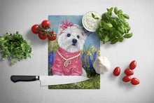 Load image into Gallery viewer, Westie Springtime Glass Cutting Boards – Durable, Decorative Kitchen Art Large PPP3132LCB