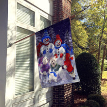 Load image into Gallery viewer, Westie Snowpeople Flag Canvas House Size PPP3135CHF