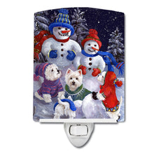 Load image into Gallery viewer, Westie Snowpeople Ceramic Night Light PPP3135CNL