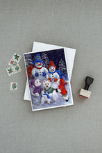 Load image into Gallery viewer, Westie Snowpeople Greeting Cards -  Blank Note Cards – 8-Pack of Artist-Designed Cards with Envelopes