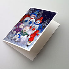 Load image into Gallery viewer, Westie Snowpeople Greeting Cards -  Blank Note Cards – 8-Pack of Artist-Designed Cards with Envelopes