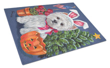 Load image into Gallery viewer, Westie for All Seasons Glass Cutting Boards – Durable, Decorative Kitchen Art Large PPP3137LCB