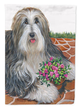 Load image into Gallery viewer, Bearded Collie Pot of Roses Flag Canvas House Size PPP3141CHF