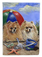 Load image into Gallery viewer, Pomeranian Beach Flag Canvas House Size PPP3145CHF
