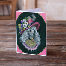 Load image into Gallery viewer, Poodle Lady Alexandria Greeting Cards -  Blank Note Cards – 8-Pack of Artist-Designed Cards with Envelopes