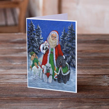 Load image into Gallery viewer, Poodle Christmas Santa Greeting Cards -  Blank Note Cards – 8-Pack of Artist-Designed Cards with Envelopes
