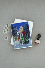 Load image into Gallery viewer, Poodle Christmas Santa Greeting Cards -  Blank Note Cards – 8-Pack of Artist-Designed Cards with Envelopes