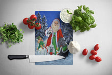 Load image into Gallery viewer, Poodle Christmas Santa Glass Cutting Boards – Durable, Decorative Kitchen Art Large PPP3150LCB