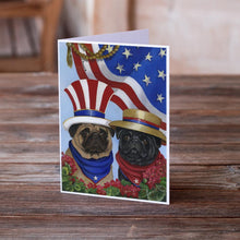 Load image into Gallery viewer, Pug USA Greeting Cards -  Blank Note Cards – 8-Pack of Artist-Designed Cards with Envelopes