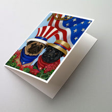 Load image into Gallery viewer, Pug USA Greeting Cards -  Blank Note Cards – 8-Pack of Artist-Designed Cards with Envelopes