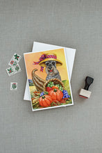 Load image into Gallery viewer, Schnauzer Autumn Greeting Cards -  Blank Note Cards – 8-Pack of Artist-Designed Cards with Envelopes