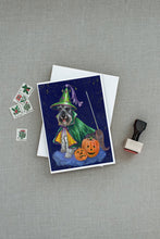 Load image into Gallery viewer, Schnauzer Halloween Good Witch Greeting Cards -  Blank Note Cards – 8-Pack of Artist-Designed Cards with Envelopes