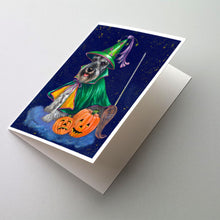 Load image into Gallery viewer, Schnauzer Halloween Good Witch Greeting Cards -  Blank Note Cards – 8-Pack of Artist-Designed Cards with Envelopes