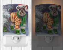 Load image into Gallery viewer, Schnauzer Christmas Green Boots Ceramic Night Light PPP3160CNL