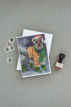 Load image into Gallery viewer, Schnauzer Christmas Green Boots Greeting Cards -  Blank Note Cards – 8-Pack of Artist-Designed Cards with Envelopes