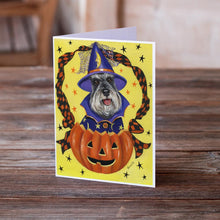 Load image into Gallery viewer, Schnauzer Halloween Greeting Cards -  Blank Note Cards – 8-Pack of Artist-Designed Cards with Envelopes
