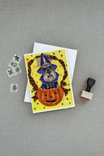 Load image into Gallery viewer, Schnauzer Halloween Greeting Cards -  Blank Note Cards – 8-Pack of Artist-Designed Cards with Envelopes